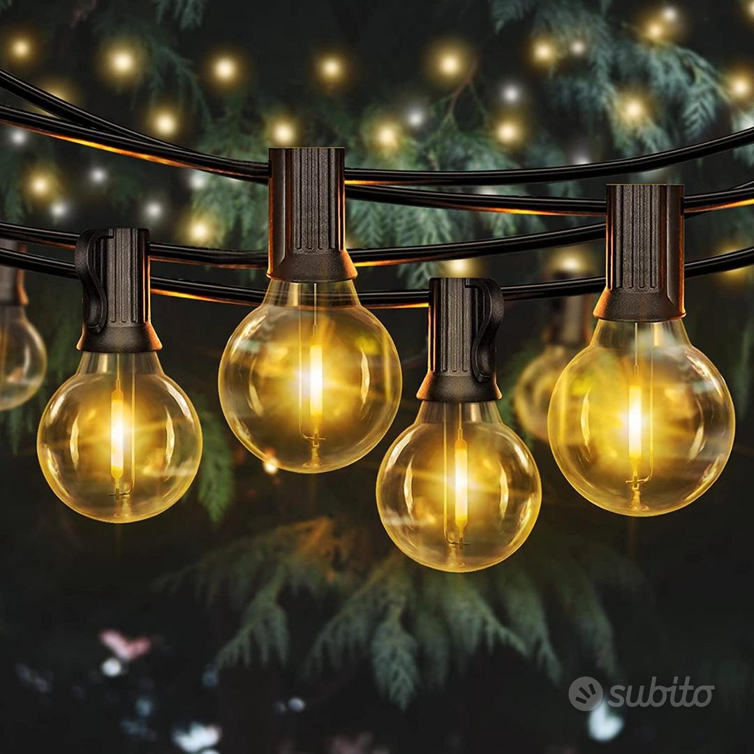 Ghirlande Da Esterno LED Solar Power String Lights G40 Lampadine Fairy String Lights Lampada Da Giardino Per Feste Di Matrimonio Per Illuminazione Natalizia - 2