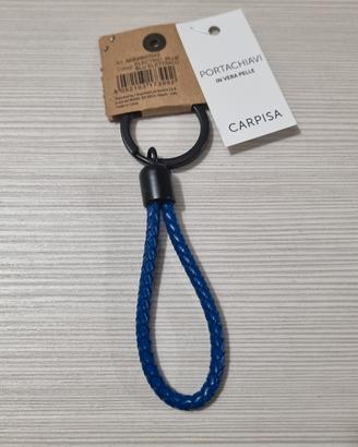 Portachiavi Carpisa Vera Pelle Blu Nuovo 