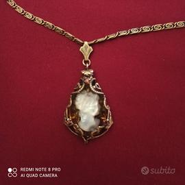 Collana bigiotteria antica con Cameo 