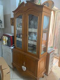 Credenza vetrina legno massello vintage