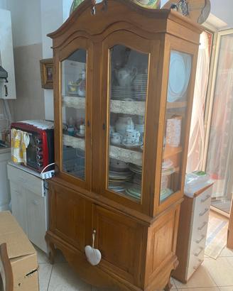 Credenza vetrina legno massello vintage