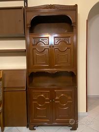 Vetrina componibile da soggiorno in legno – moduli