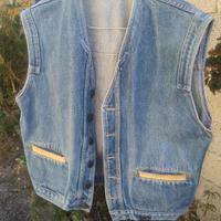 Gilet in Jeans Wampum Taglia S/Anni 80/Vintage