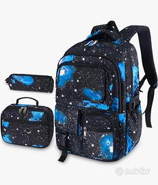 Zaino nero e blu spaziale x medie e superiori