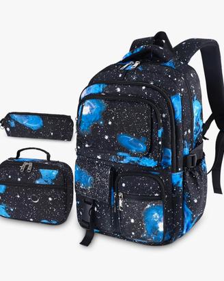 Zaino nero e blu spaziale x medie e superiori