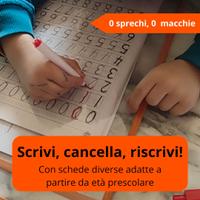 Gioco apprendimento cartellina scrivi e riscrivi