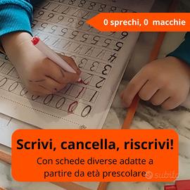 Gioco apprendimento cartellina scrivi e riscrivi