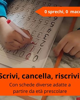 Gioco apprendimento cartellina scrivi e riscrivi
