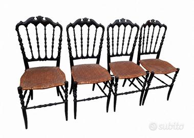 Set 4 Sedie Chiavarine d'epoca mod. Parigina – Leg