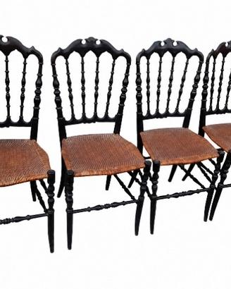 Set 4 Sedie Chiavarine d'epoca mod. Parigina – Leg