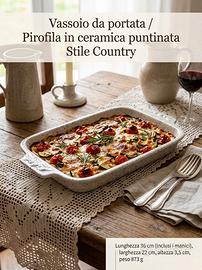 Vassoio da portata / Pirofila in ceramica puntinat