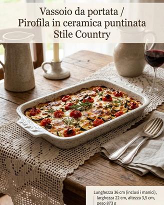 Vassoio da portata / Pirofila in ceramica puntinat