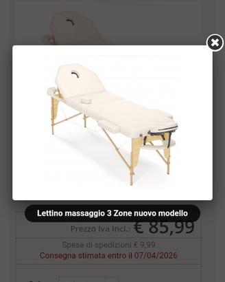 Lettino massaggi ed estetica bianco panna