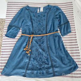 Vestito blu in cotone L
