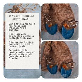 Orecchini artigianali con elementi botanici