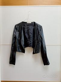 Giacca biker nera in ecopelle Rinascimento