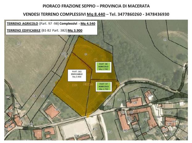 Terreno edificabile- Pioraco -frazione Seppio