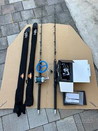 Canne SUNRISE X e mulinelli Alutecnos Gorilla 20W