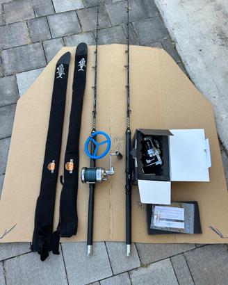 Canne SUNRISE X e mulinelli Alutecnos Gorilla 20W