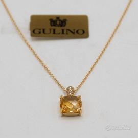 Collana donna oro giallo18kt quarzo giallo E.851