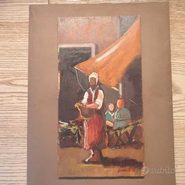 Quadro dipinto a olio su comepnsato 25x13