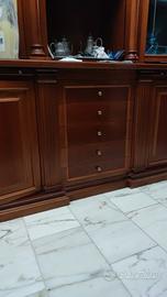 Libreria con vetrine e cassettiera in Ciliegio