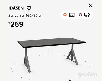 Scrivania 160x80 nero / come  nuovo