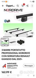 Barre 3 portatutto Nordrive x Renault Kangoo dal 2
