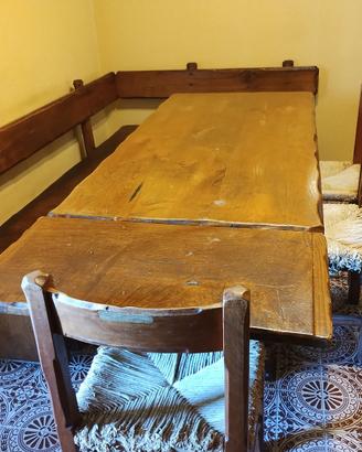 Mobili:Tavolo+Prol.Tavolo+Panca a L+n.3 Sedie+mens