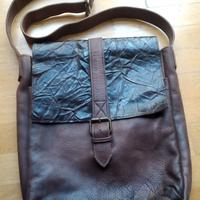 Borsa a tracolla pelle marrone, artigianale