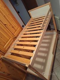 letto con base in doghe di faggio, 70x160cm
