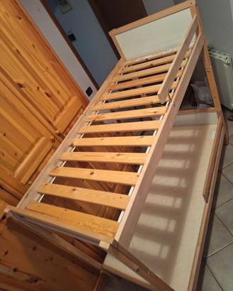 letto con base in doghe di faggio, 70x160cm