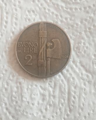 moneta buono da due lire 1924 