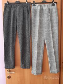 Set n.2 pantaloni donna grigi neri Taglia M