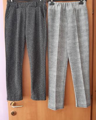Set n.2 pantaloni donna grigi neri Taglia M