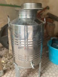 Bidone Acciaio 50 litri con rubinetto per olio di