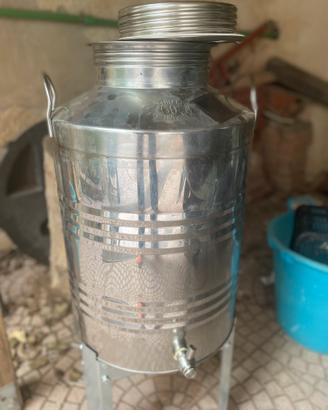 Bidone Acciaio 50 litri con rubinetto per olio di