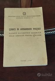 libretto codici avviamento postale 1967