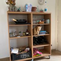 Mobile a ruote con ripiani