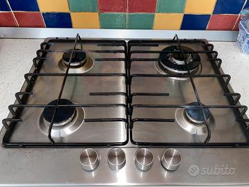Piano cottura 4 fuochi a gas - acciaio inox