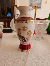 Vaso porcella con Principe Ranieri e Grace Kelly