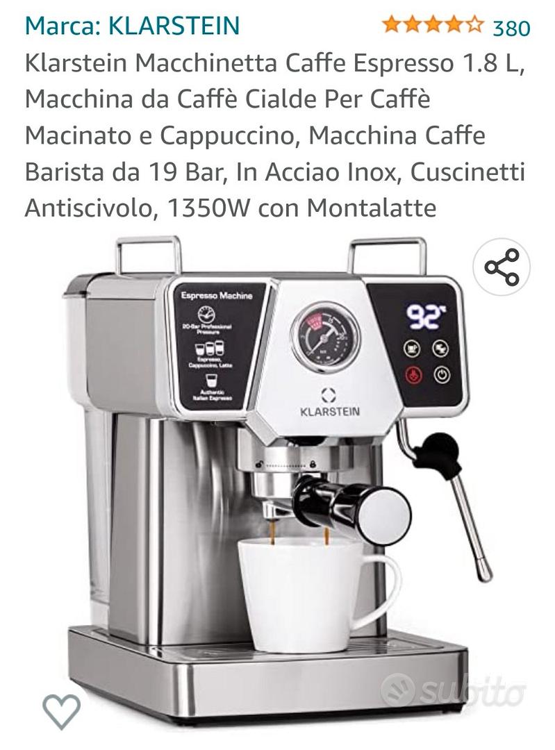 KLARSTEIN Macchinetta Espresso 1.8L a Cialde, Caffè Macinato e