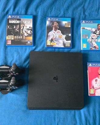 ps4 slim 1tb +2 controller - accessori originali