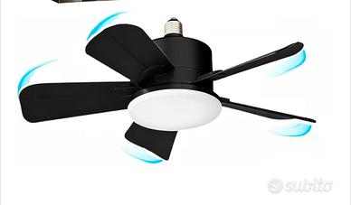 Ventilatore a soffitto con luce led  NERO 