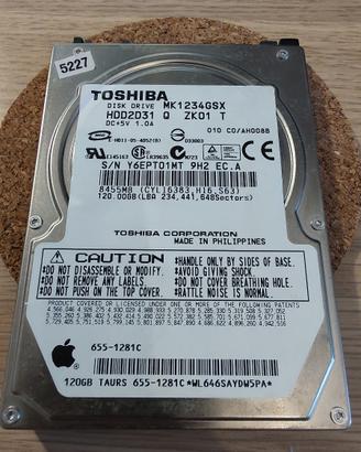 HDD Toshiba Apple Original 120GB