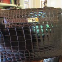 Borsa in coccodrillo marrone KELLY