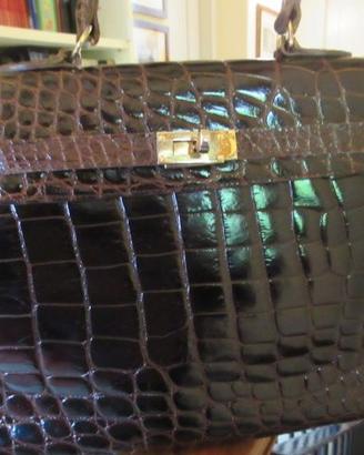 Borsa in coccodrillo marrone KELLY