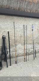 canne da pesca e attrezzatura completa