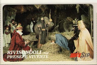 Scheda da 15.000 L. "Rivisondoli, presepe vivente"
