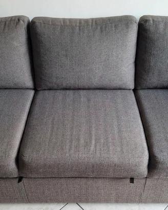Divano letto grigio comodo 3 posti